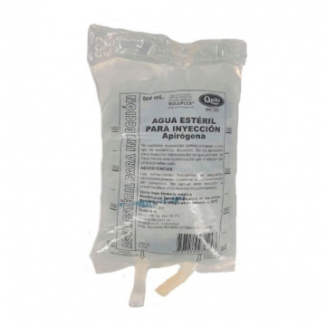 Agua Destilada Solucion Inyectable, Bolsa 500ml
