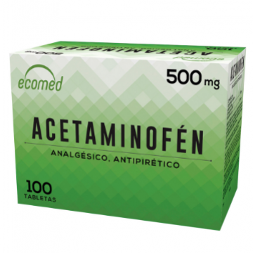 Acetaminofen 500mg, Ecomed, 1 de 100 tabletas