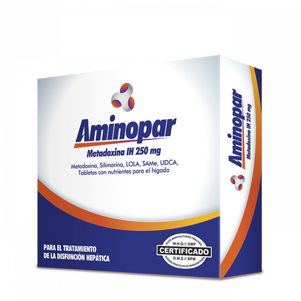 Aminopar 250mg, caja x 30 tabletas